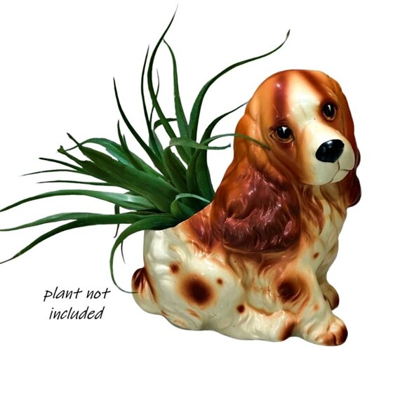Vintage Napcoware Cocker Spaniel Puppy Dog Ceramic Planter Vase Figure 6717 MCM - Picture 1 of 9